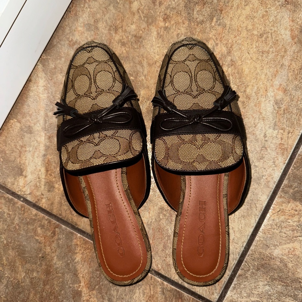 Coach jacquard slides